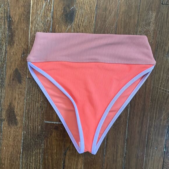 Beach Riot Emmy Colorblock High Waist Bikini Bottoms Size Medium - Picture 3 of 8